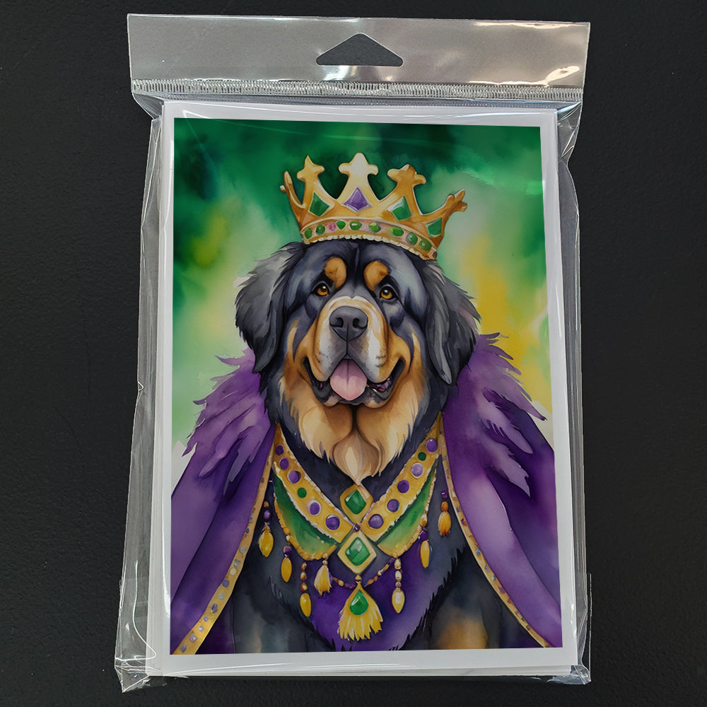 Tibetan Mastiff King of Mardi Gras Greeting Cards Pack of 8
