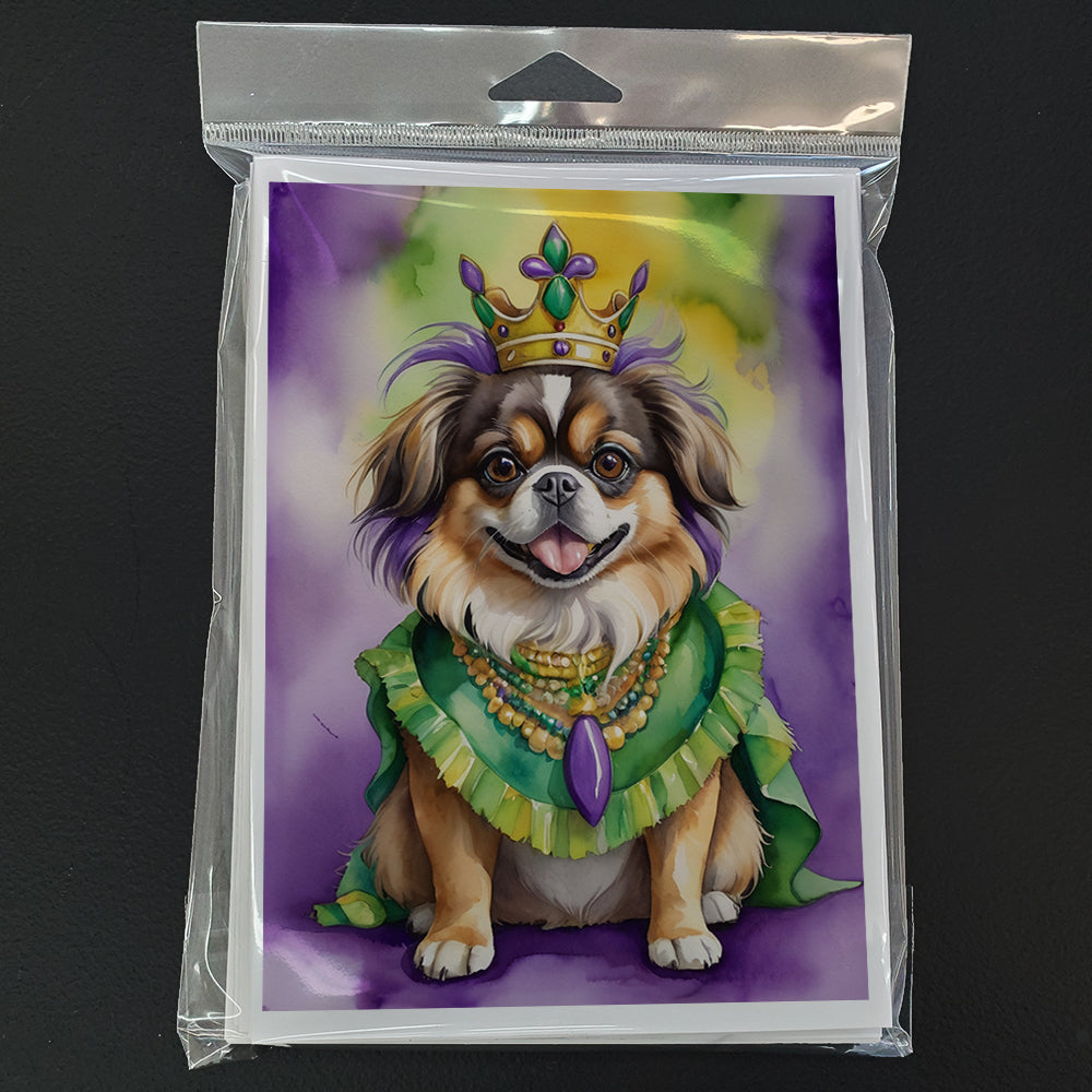 Tibetan Spaniel King of Mardi Gras Greeting Cards Pack of 8