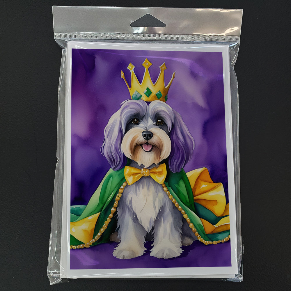 Tibetan Terrier King of Mardi Gras Greeting Cards Pack of 8