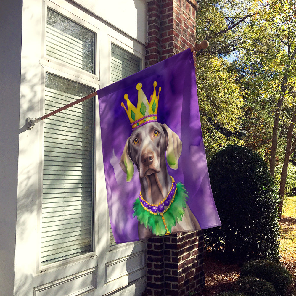 Weimaraner King of Mardi Gras House Flag
