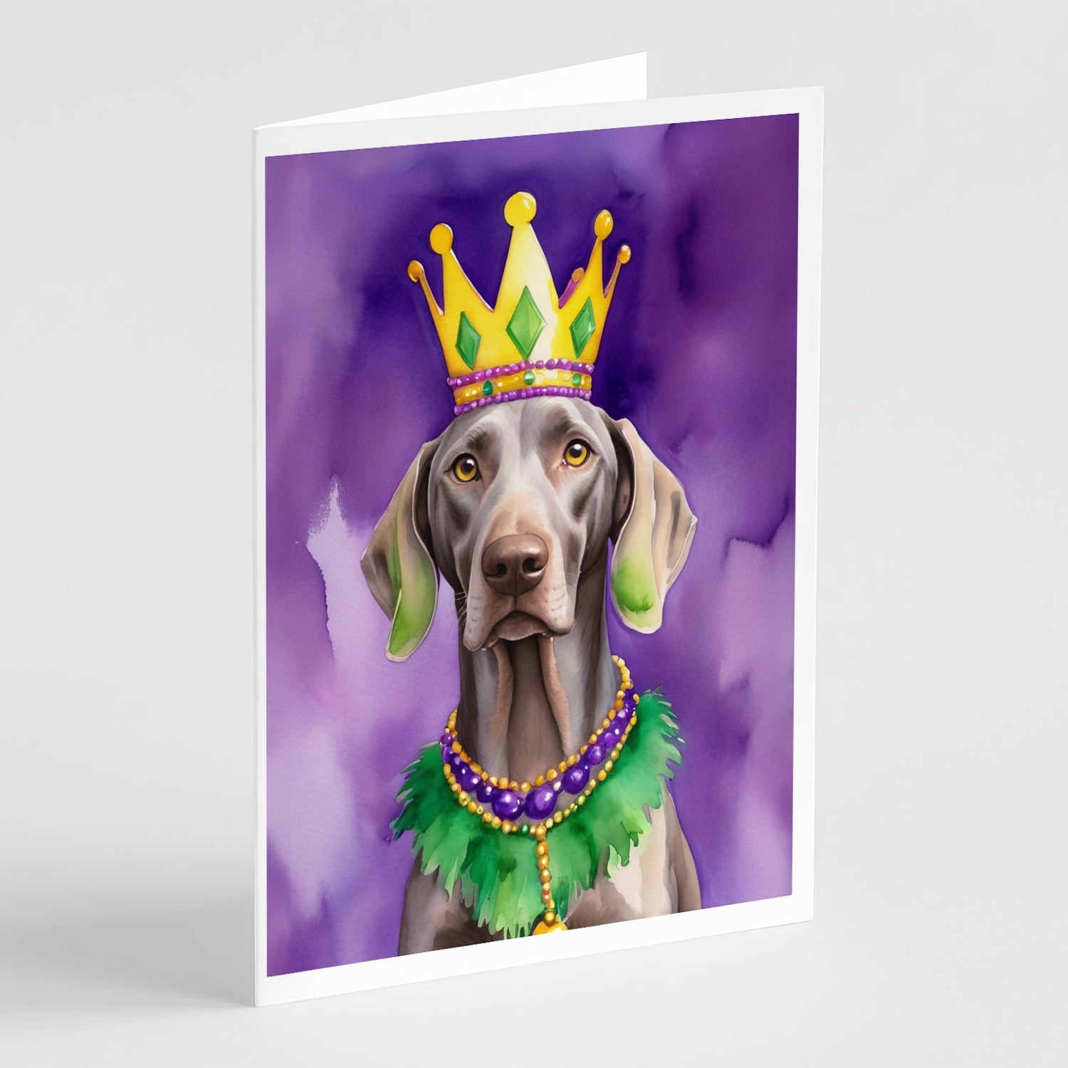 Buy this Weimaraner King of Mardi Gras Greeting Cards Pack of 8