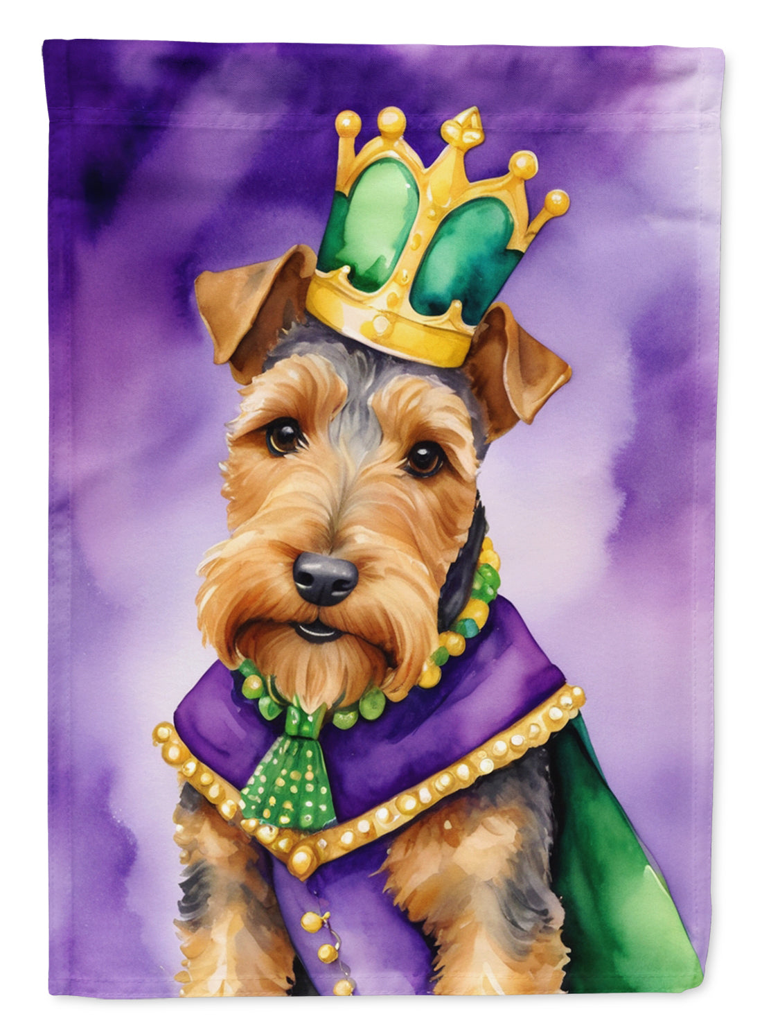 Buy this Welsh Terrier King of Mardi Gras Garden Flag