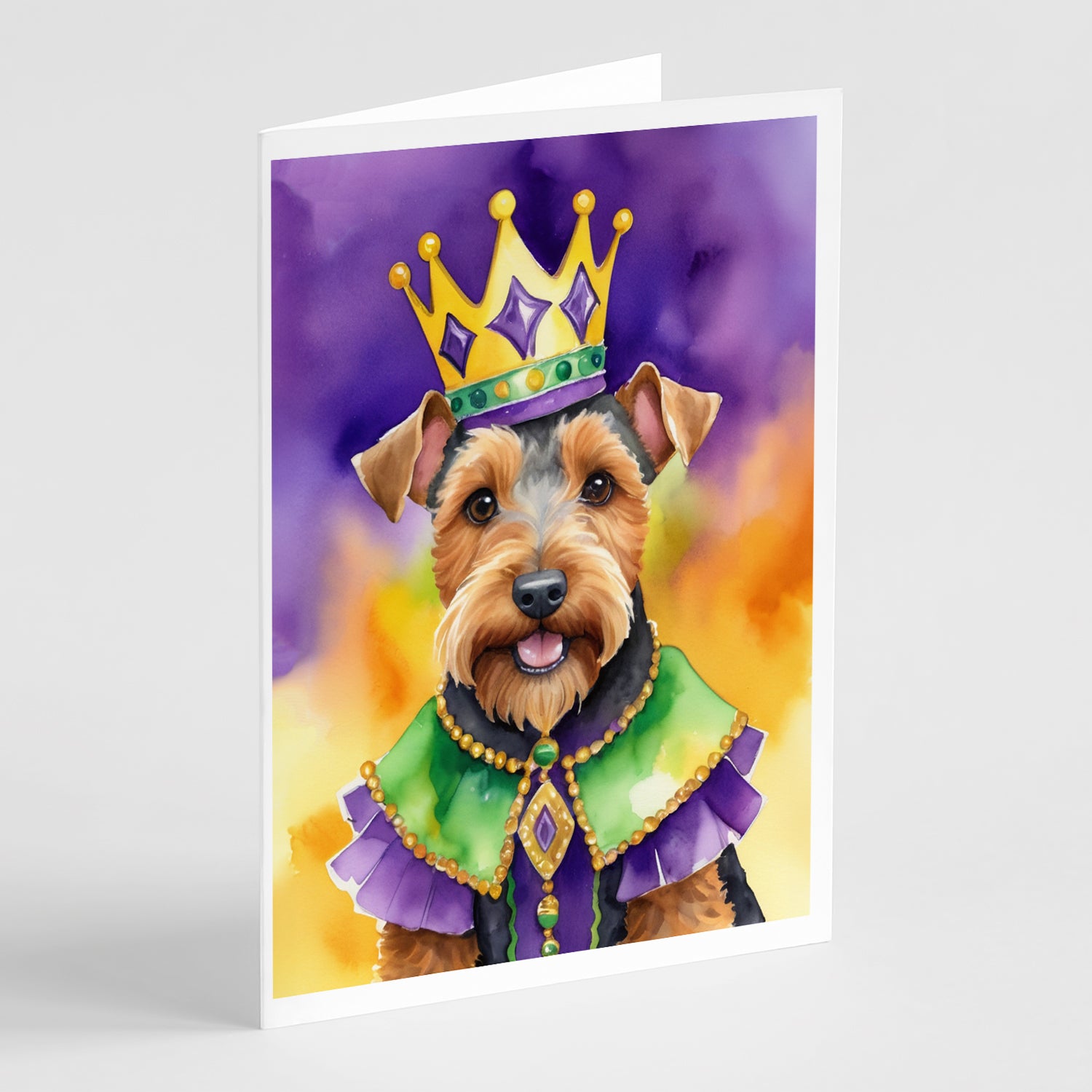 Buy this Welsh Terrier King of Mardi Gras Greeting Cards Pack of 8