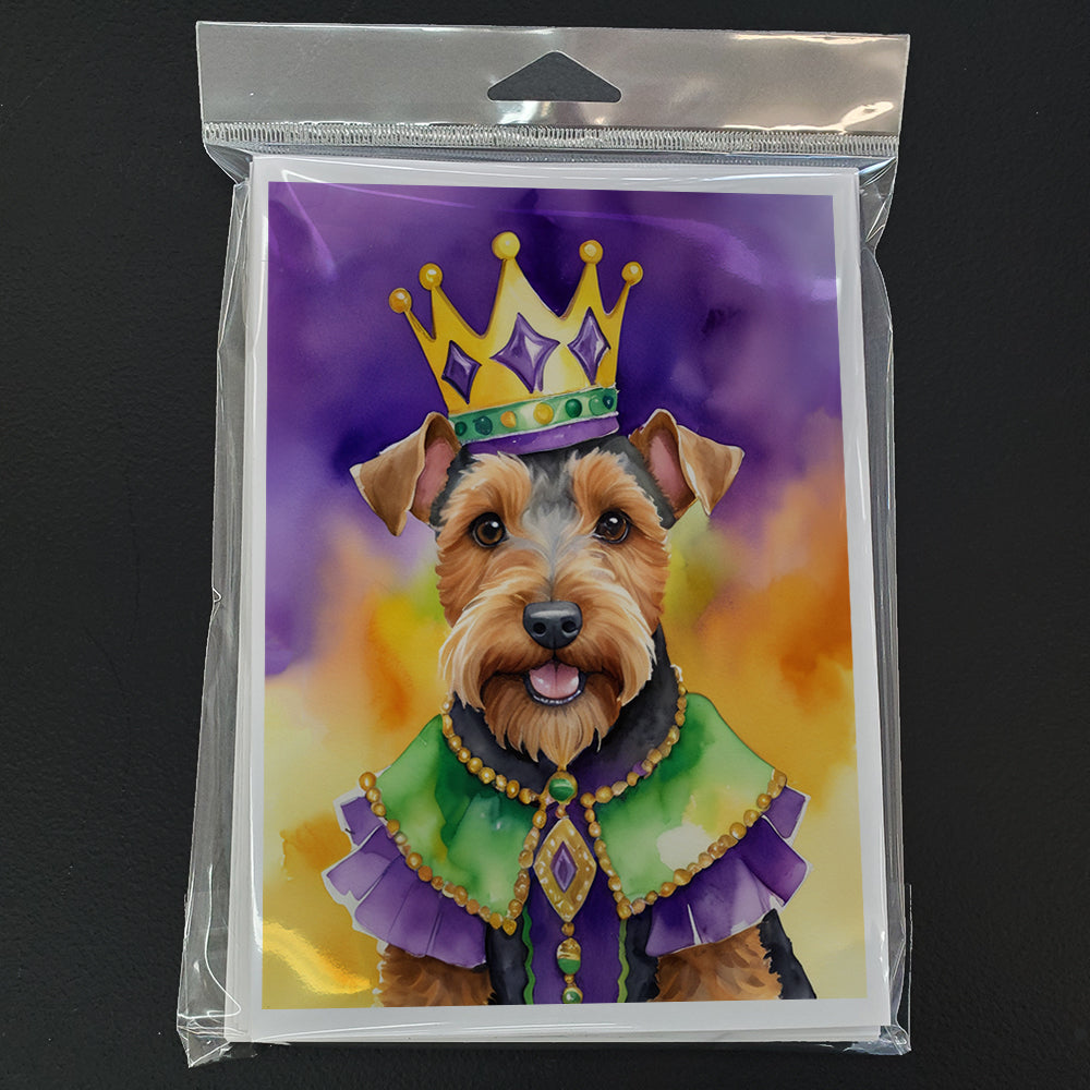 Welsh Terrier King of Mardi Gras Greeting Cards Pack of 8
