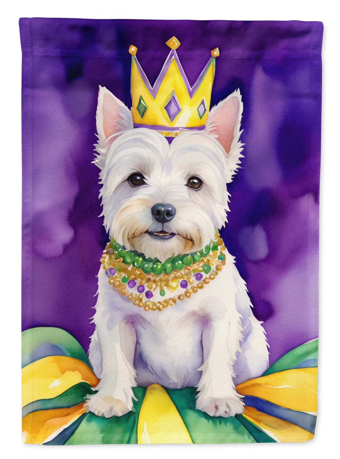 Buy this Westie King of Mardi Gras Garden Flag