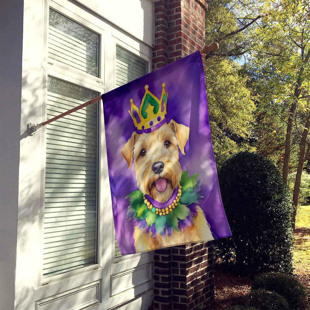 Wheaten Terrier King of Mardi Gras House Flag