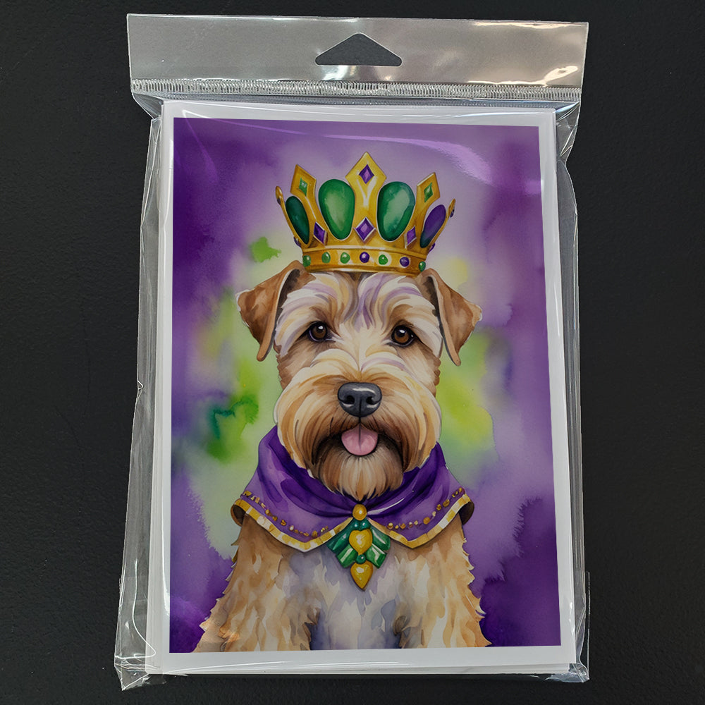Wheaten Terrier King of Mardi Gras Greeting Cards Pack of 8