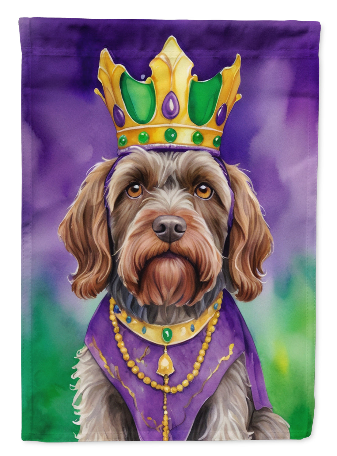 Buy this Wirehaired Pointing Griffon King of Mardi Gras Garden Flag
