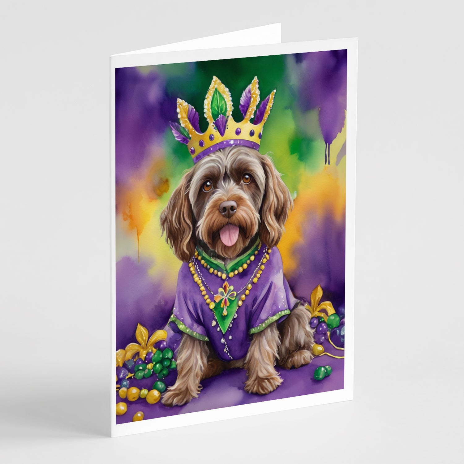 Buy this Wirehaired Pointing Griffon King of Mardi Gras Greeting Cards Pack of 8