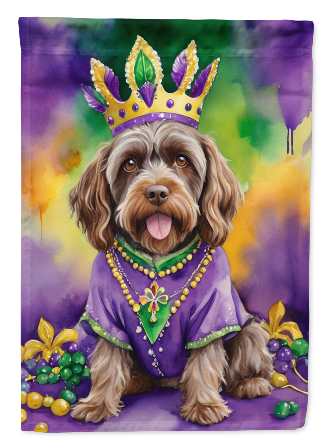 Buy this Wirehaired Pointing Griffon King of Mardi Gras Garden Flag
