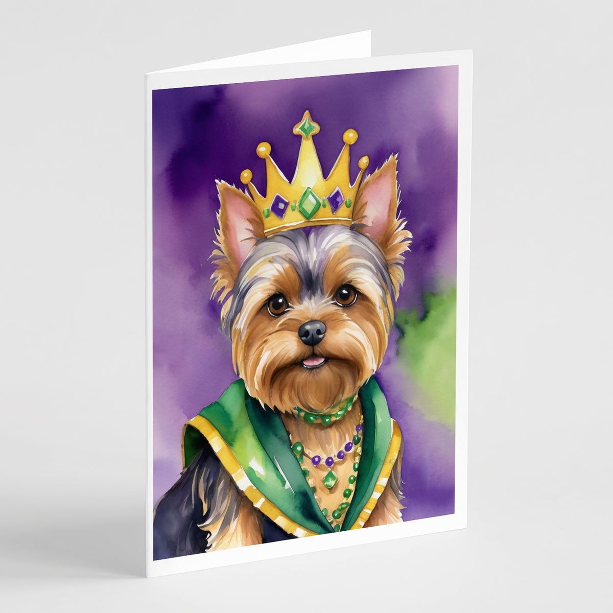 Buy this Yorkshire Terrier King of Mardi Gras Greeting Cards Pack of 8