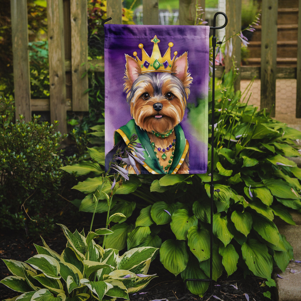 Yorkshire Terrier King of Mardi Gras Garden Flag