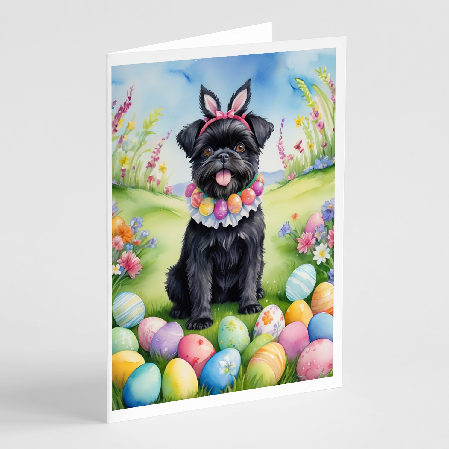 Buy this Affenpinscher Easter Egg Hunt Greeting Cards Pack of 8