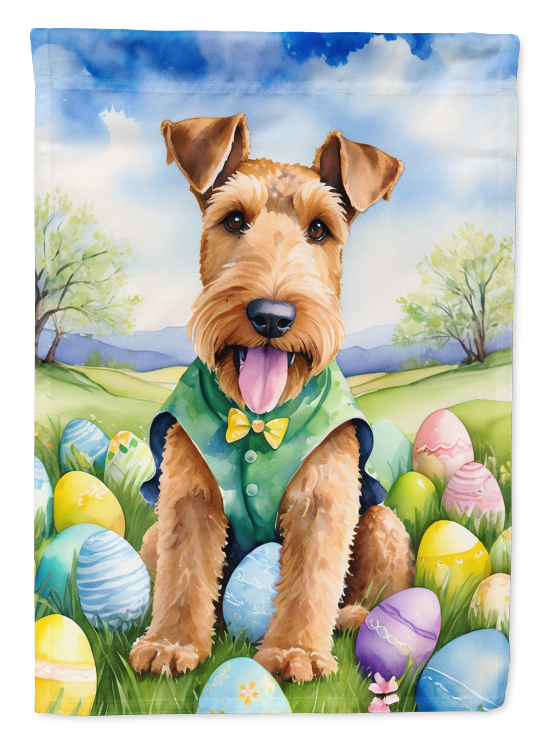 Buy this Airedale Terrier Easter Egg Hunt Garden Flag