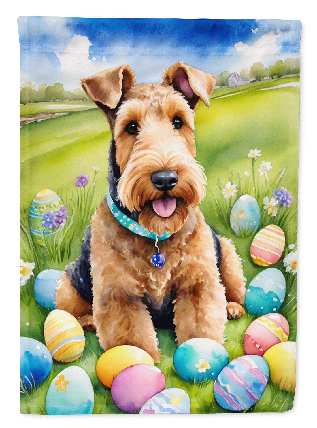 Buy this Airedale Terrier Easter Egg Hunt House Flag