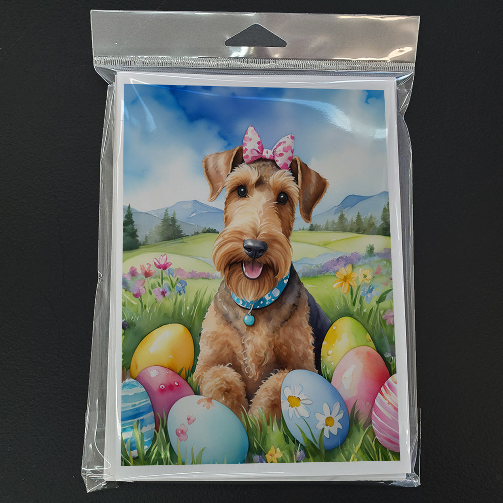 Airedale Terrier Easter Egg Hunt Greeting Cards Pack of 8