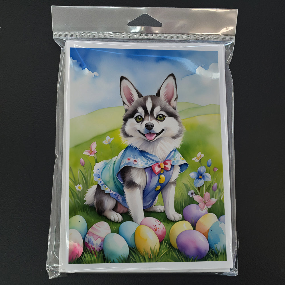 Alaskan Klee Kai Easter Egg Hunt Greeting Cards Pack of 8