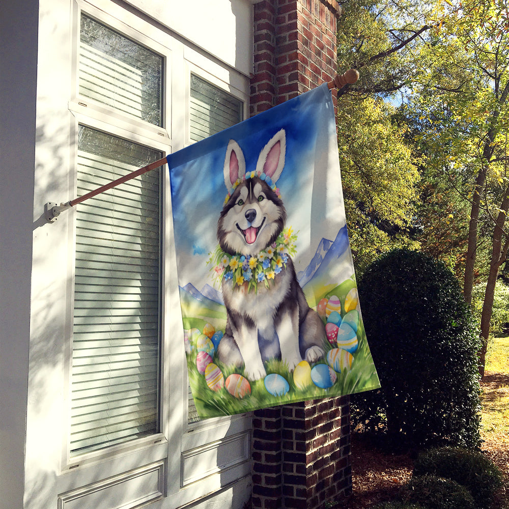 Caroline's Treasures Alaskan Malamute Easter Egg Hunt House Flag