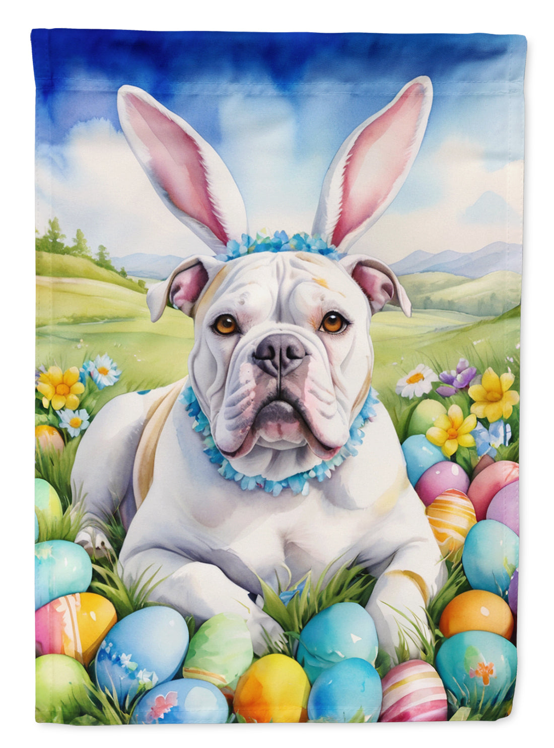 Buy this American Bulldog Easter Egg Hunt Garden Flag