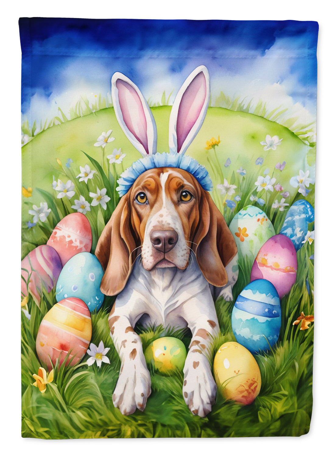 Buy this American English Coonhound Easter Egg Hunt House Flag