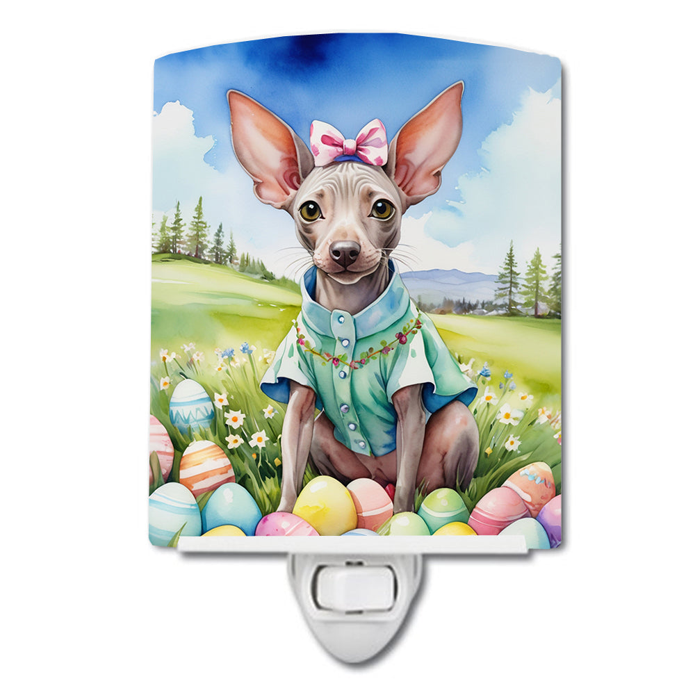 Buy this American Hairless Terrier Easter Egg Hunt Ceramic Night Light