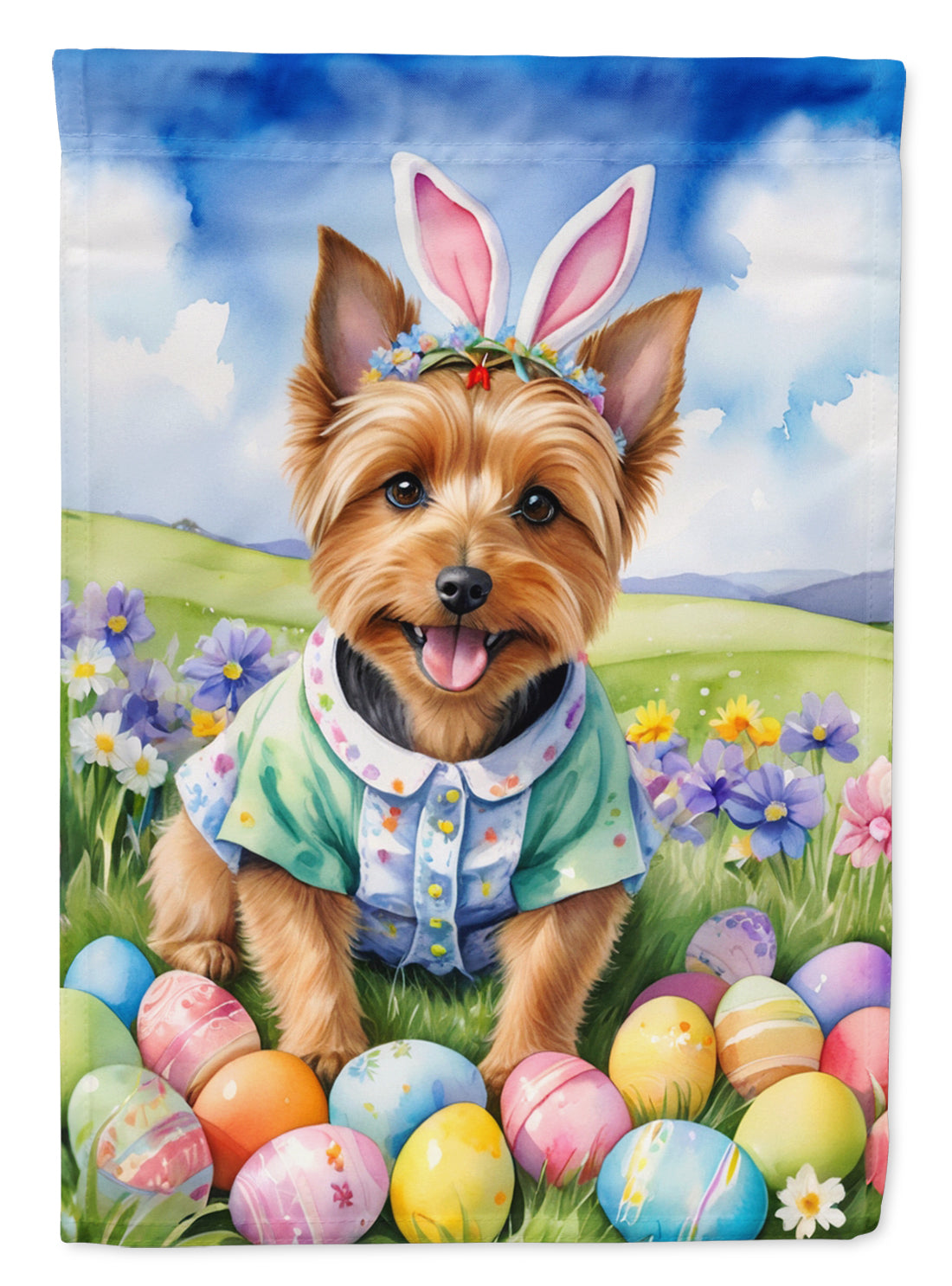 Buy this Australian Terrier Easter Egg Hunt Garden Flag