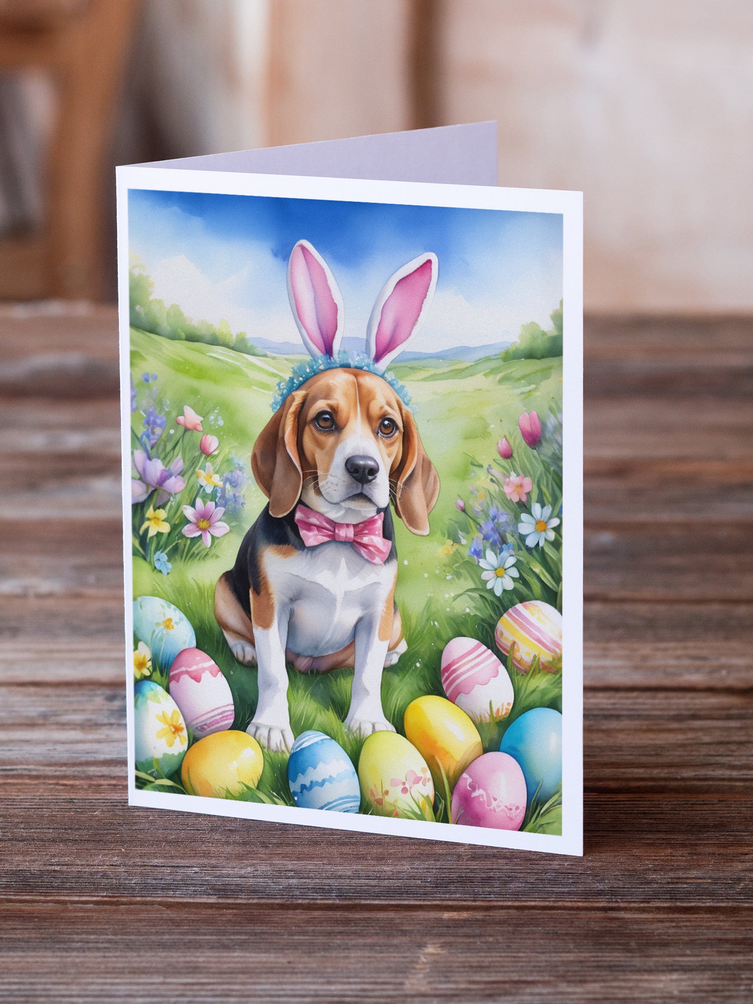 Beagle Easter Egg Hunt Greeting Cards Pack of 8