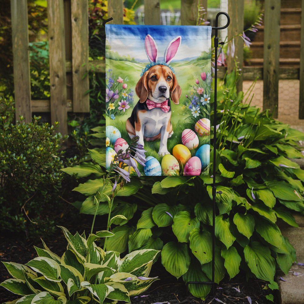 Caroline's Treasures Beagle Easter Garden Flag - Easter Egg Hunt - Dog-Themed Spring Yard Decor