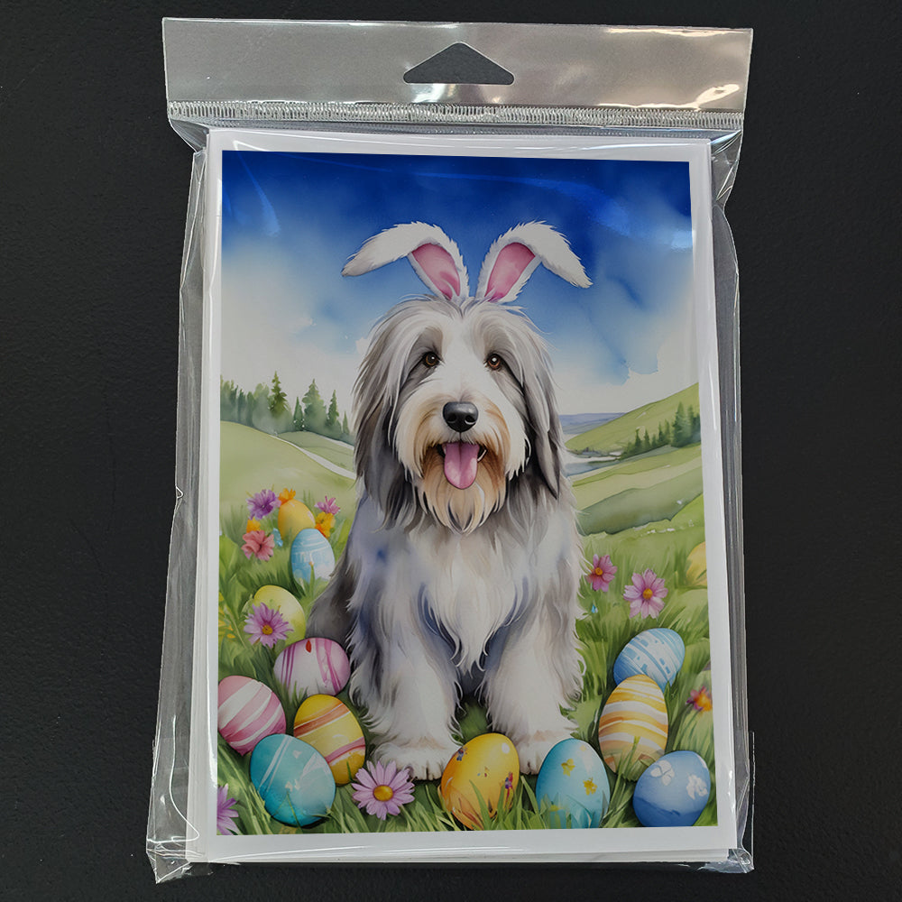 Bearded Collie Easter Egg Hunt Greeting Cards Pack of 8