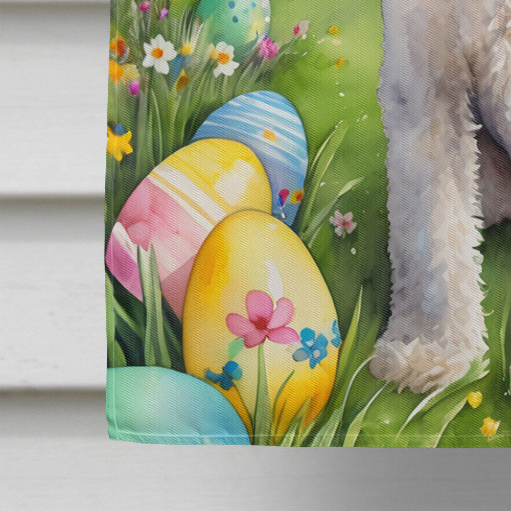 Bedlington Terrier Easter Egg Hunt House Flag