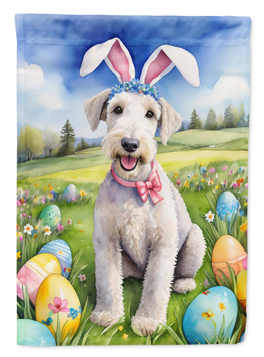 Buy this Bedlington Terrier Easter Egg Hunt House Flag