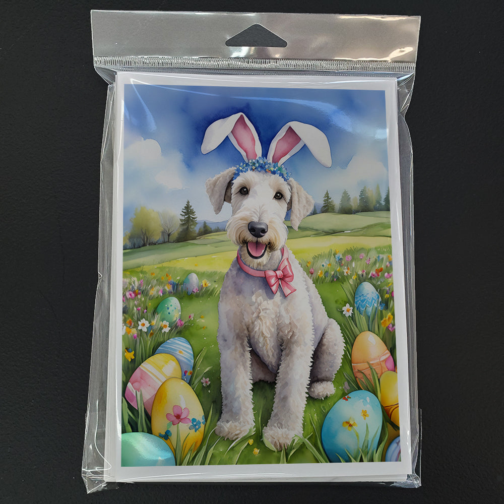 Bedlington Terrier Easter Egg Hunt Greeting Cards Pack of 8