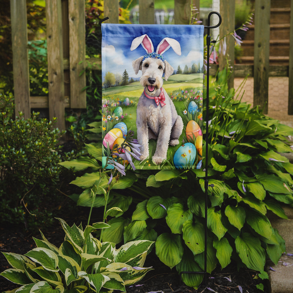Bedlington Terrier Easter Egg Hunt Garden Flag