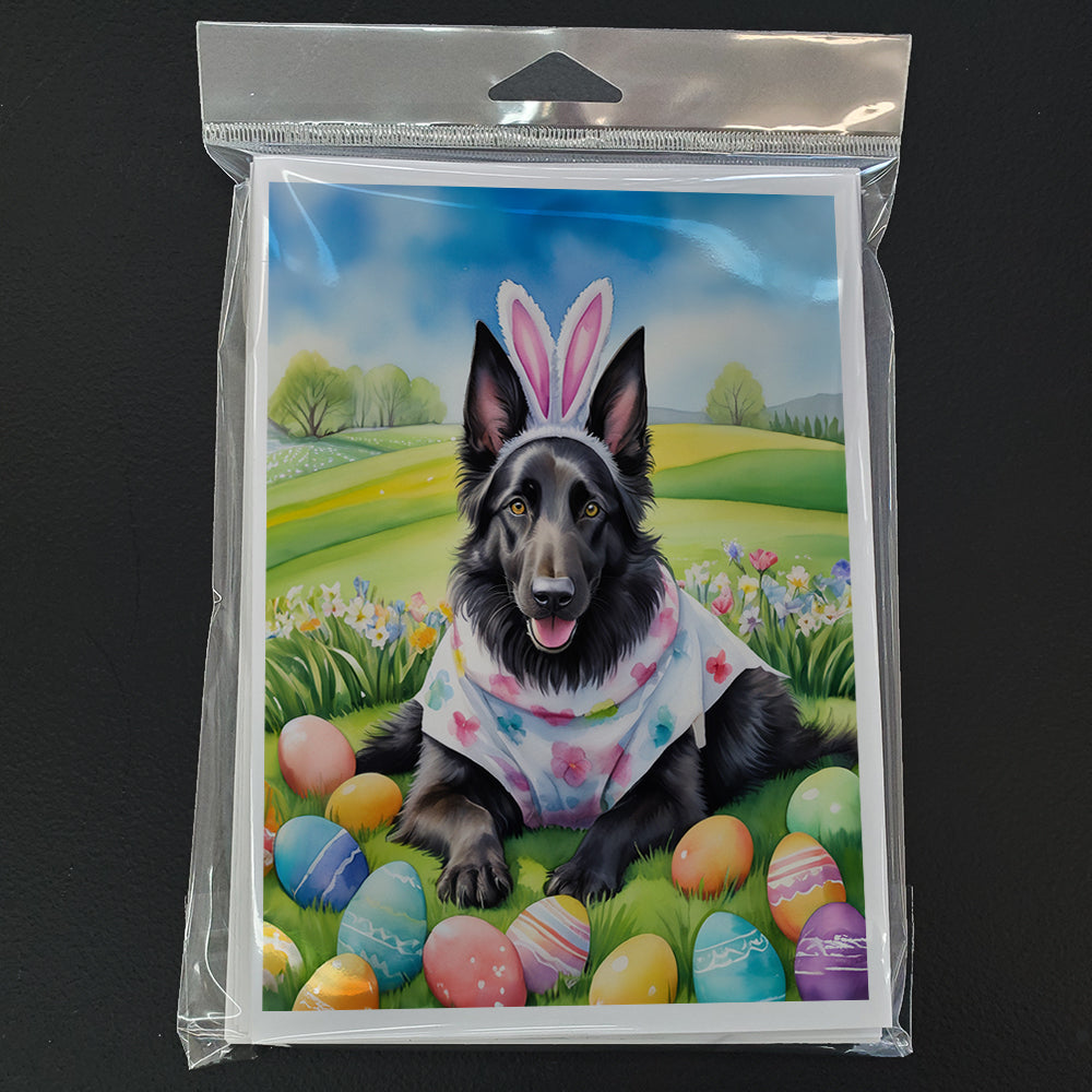 Belgian Sheepdog Easter Egg Hunt Greeting Cards Pack of 8