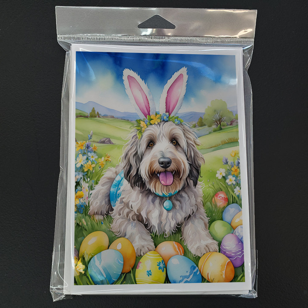 Bergamasco Sheepdog Easter Egg Hunt Greeting Cards Pack of 8
