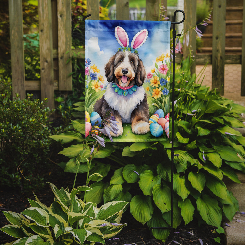 Caroline's Treasures Bernedoodle Easter Garden Flag - Easter Egg Hunt - Dog-Themed Spring Yard Decor