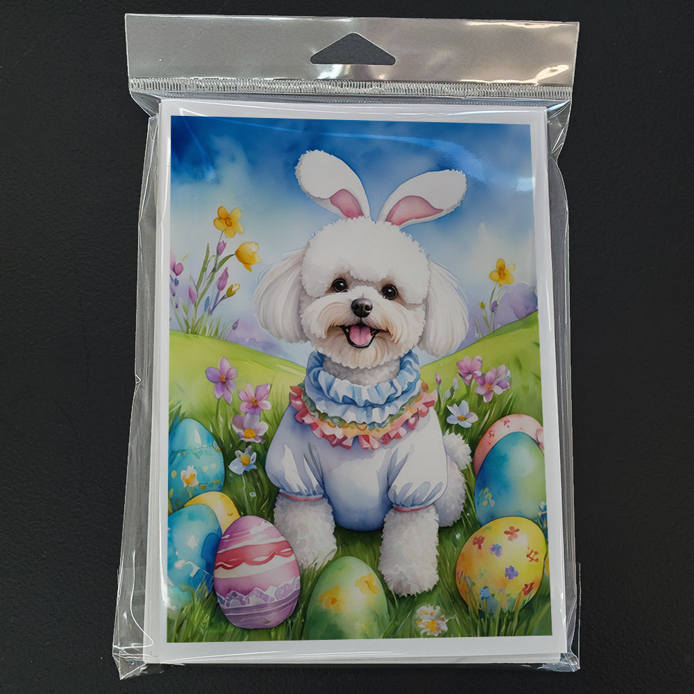Bichon Frise Easter Egg Hunt Greeting Cards Pack of 8