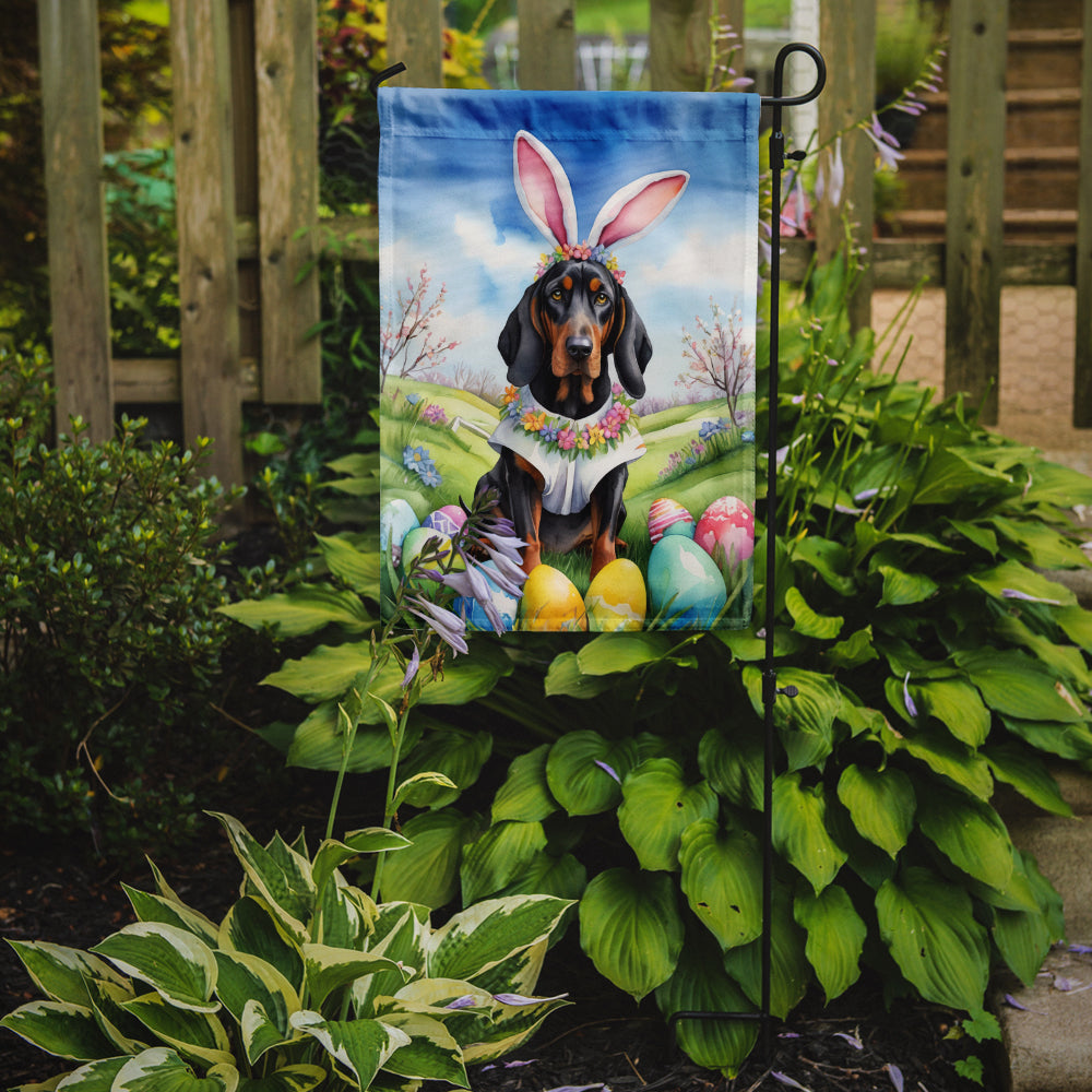 Buy this Black and Tan Coonhound Easter Egg Hunt Garden Flag