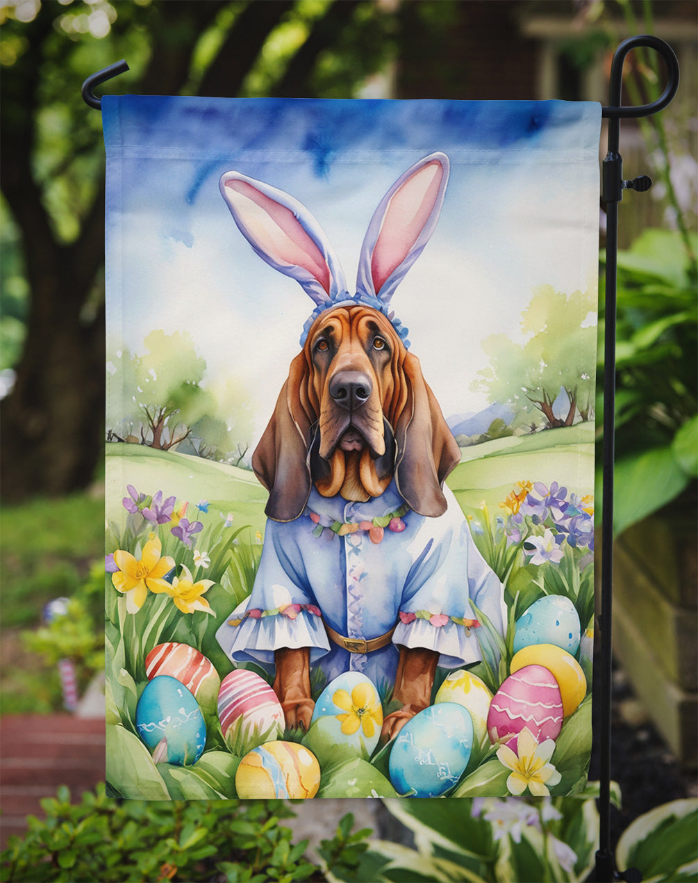 Bloodhound Easter Egg Hunt Garden Flag