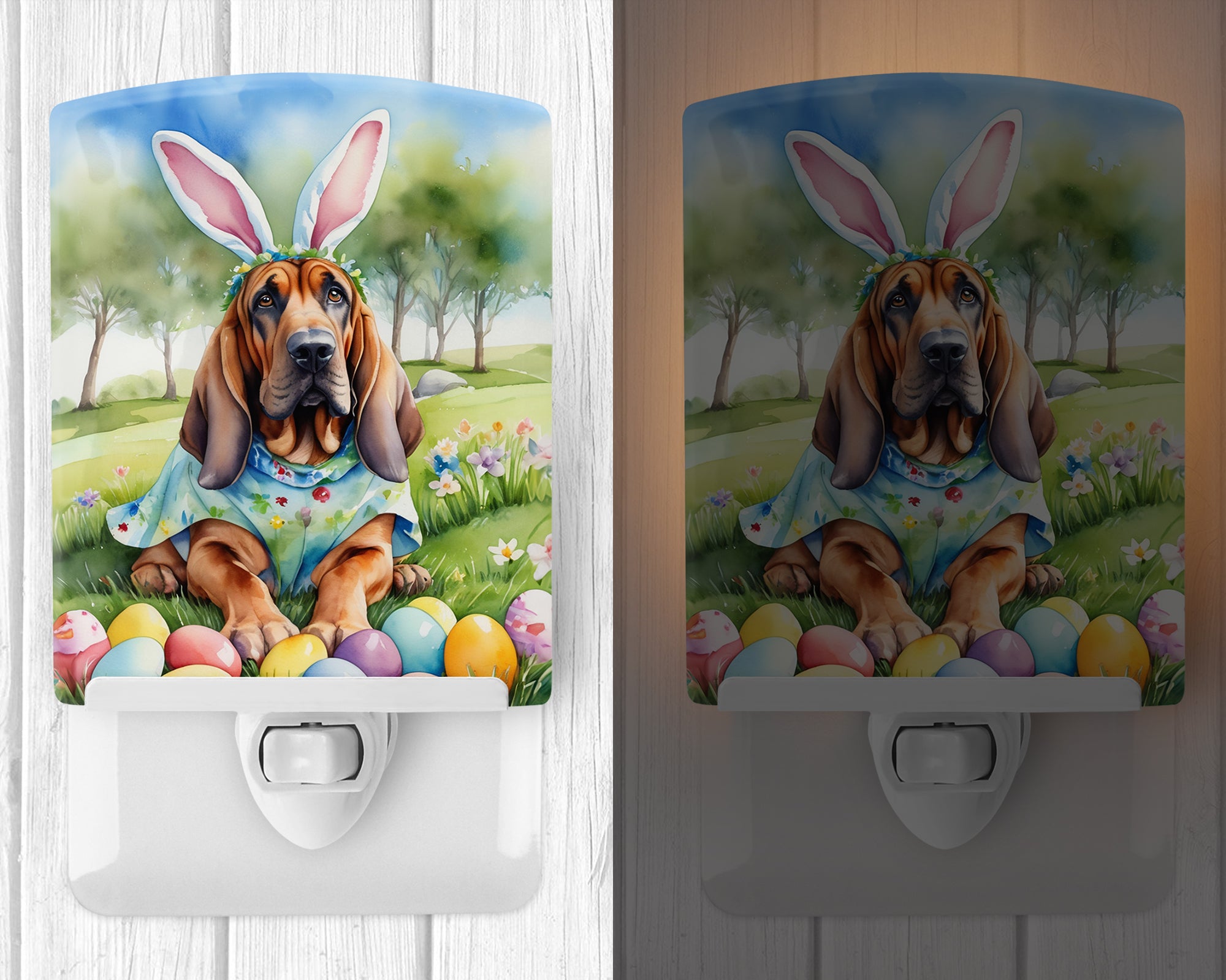 Bloodhound Easter Egg Hunt Ceramic Night Light