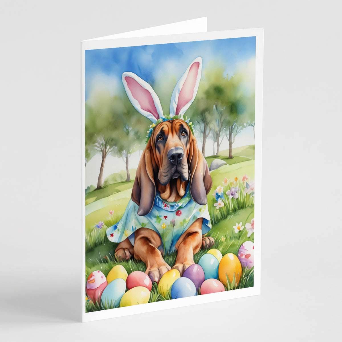 Buy this Bloodhound Easter Egg Hunt Greeting Cards Pack of 8