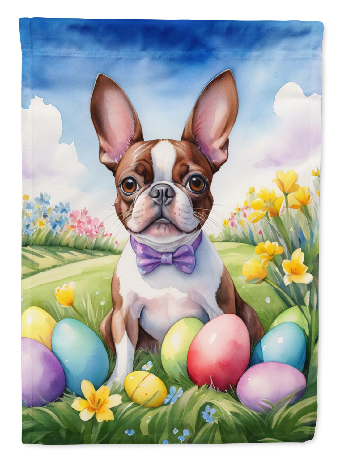 Buy this Boston Terrier Easter Egg Hunt House Flag