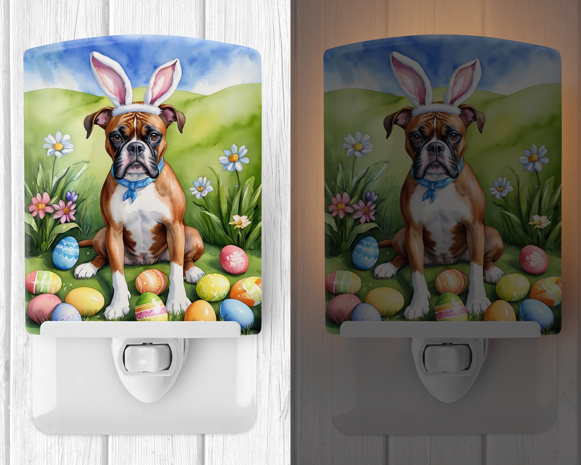 Boxer Easter Egg Hunt Ceramic Night Light
