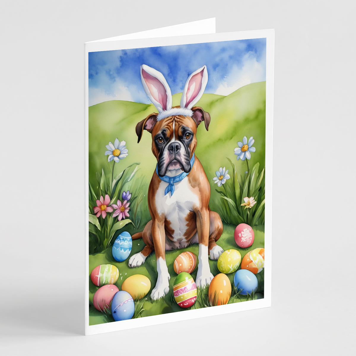 Buy this Boxer Easter Egg Hunt Greeting Cards Pack of 8