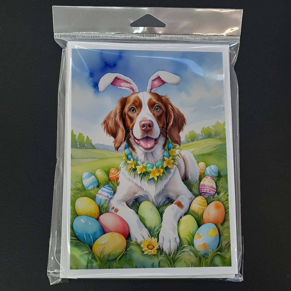 Brittany Spaniel Easter Egg Hunt Greeting Cards Pack of 8