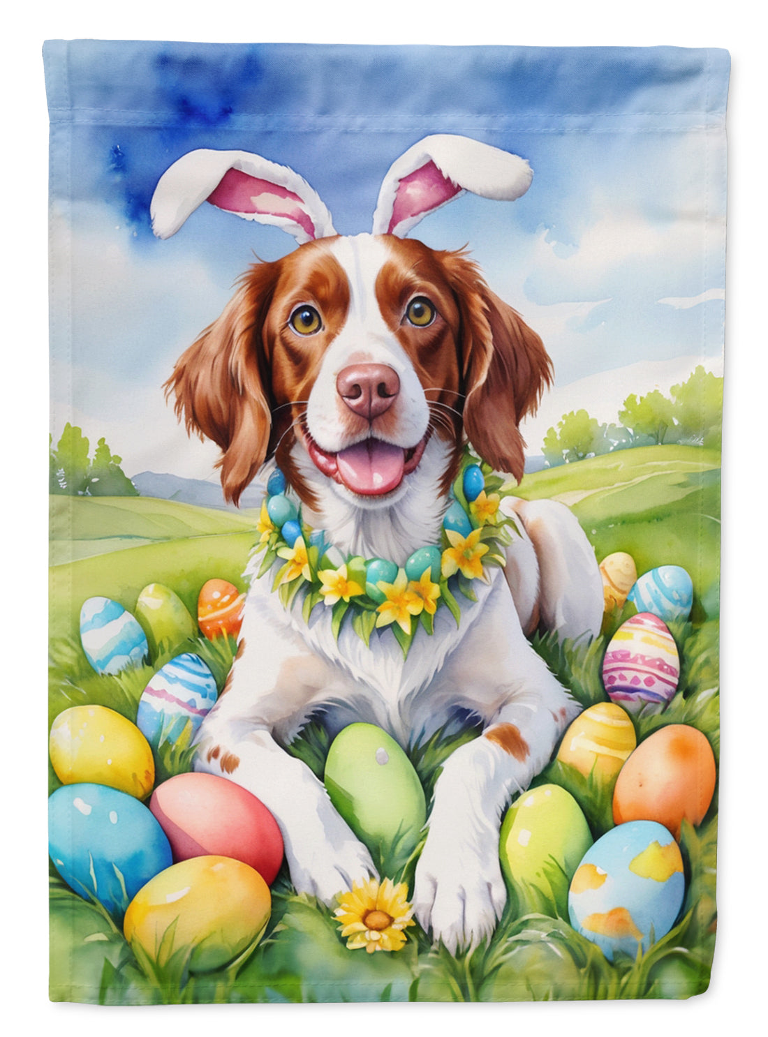 Buy this Brittany Spaniel Easter Egg Hunt Garden Flag