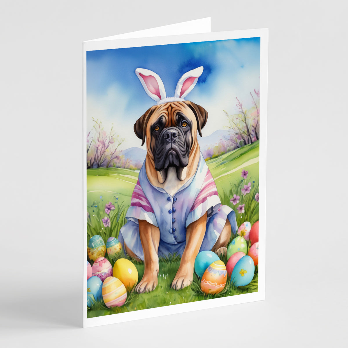 Buy this Bullmastiff Easter Egg Hunt Greeting Cards Pack of 8