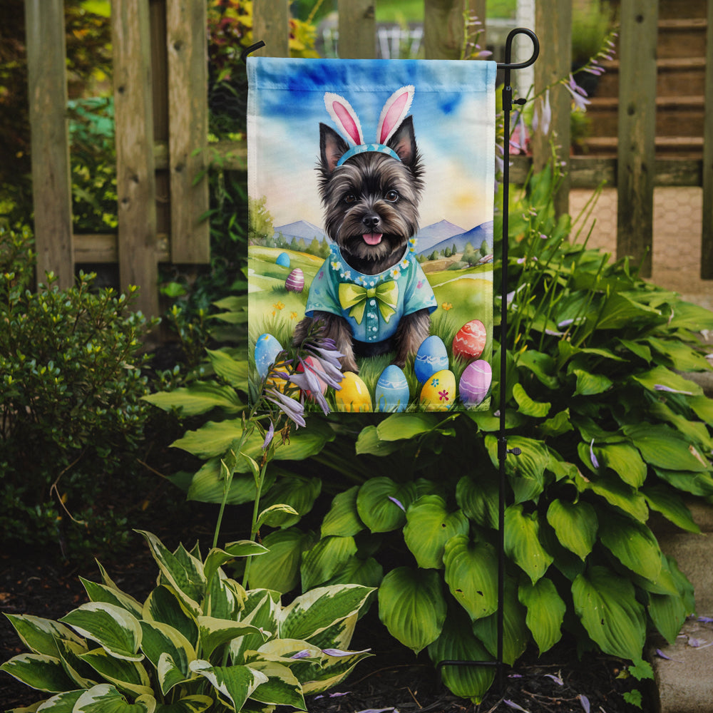 Caroline's Treasures Cairn Terrier Easter Garden Flag - Easter Egg Hunt - Dog-Themed Spring Yard Decor