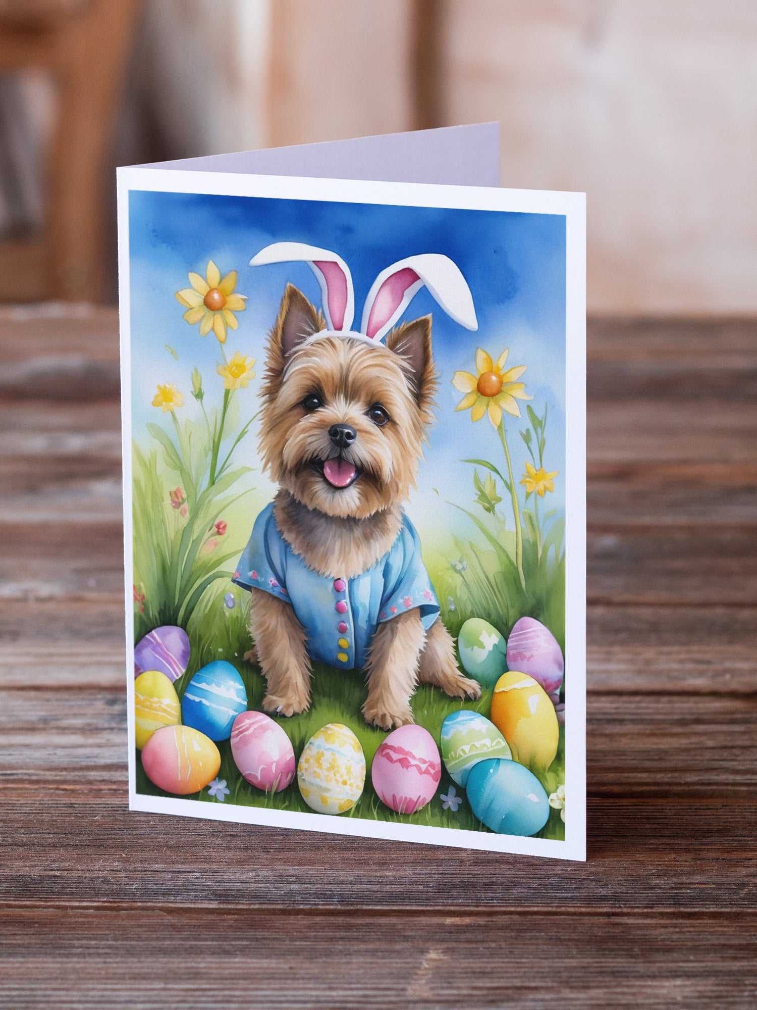Cairn Terrier Easter Egg Hunt Greeting Cards Pack of 8