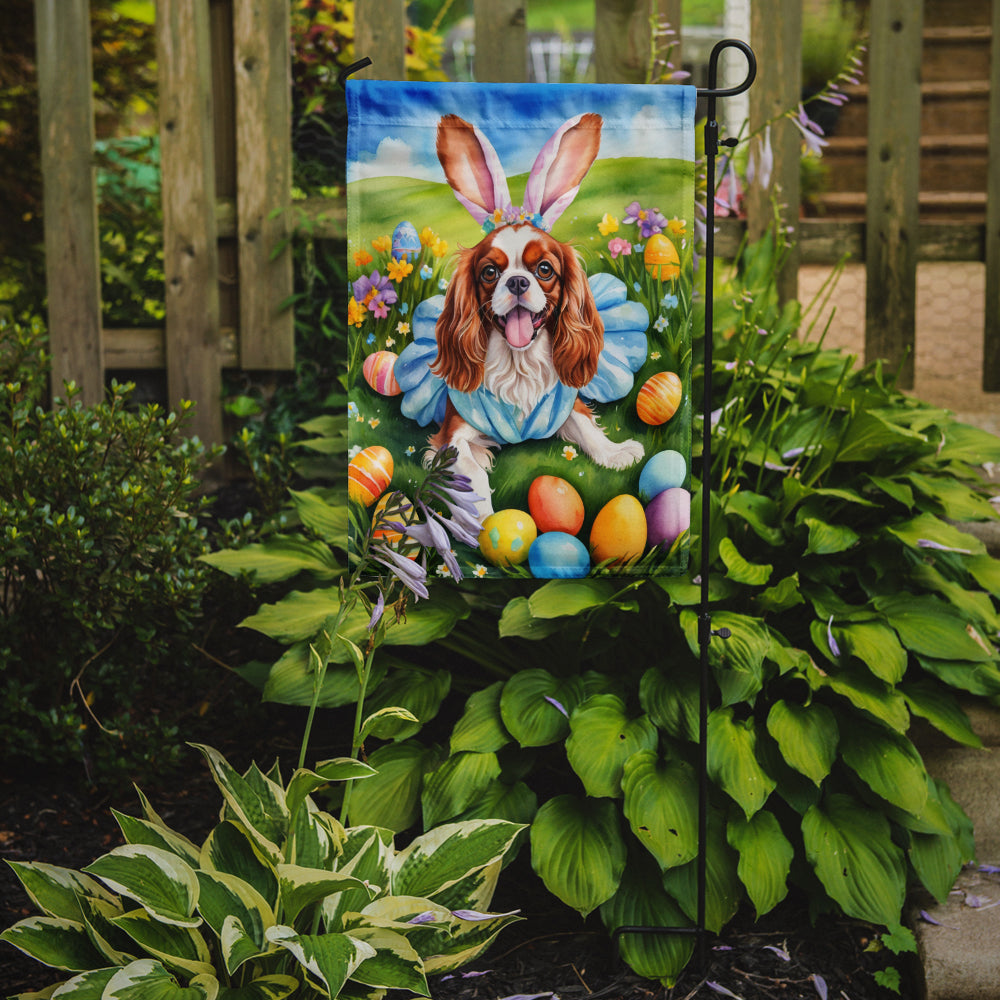 Cavalier Spaniel Easter Egg Hunt Garden Flag